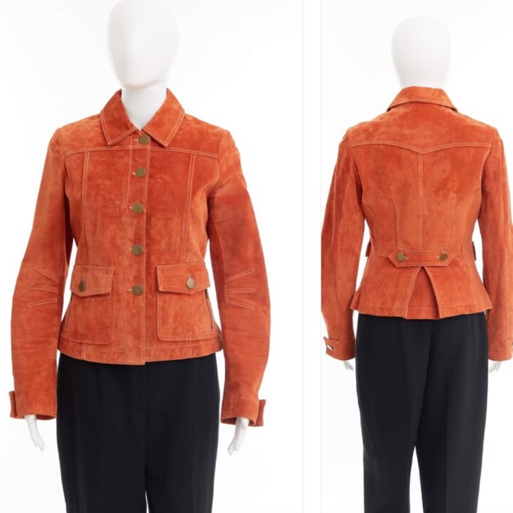 Danier orange suede leather jacket / XS